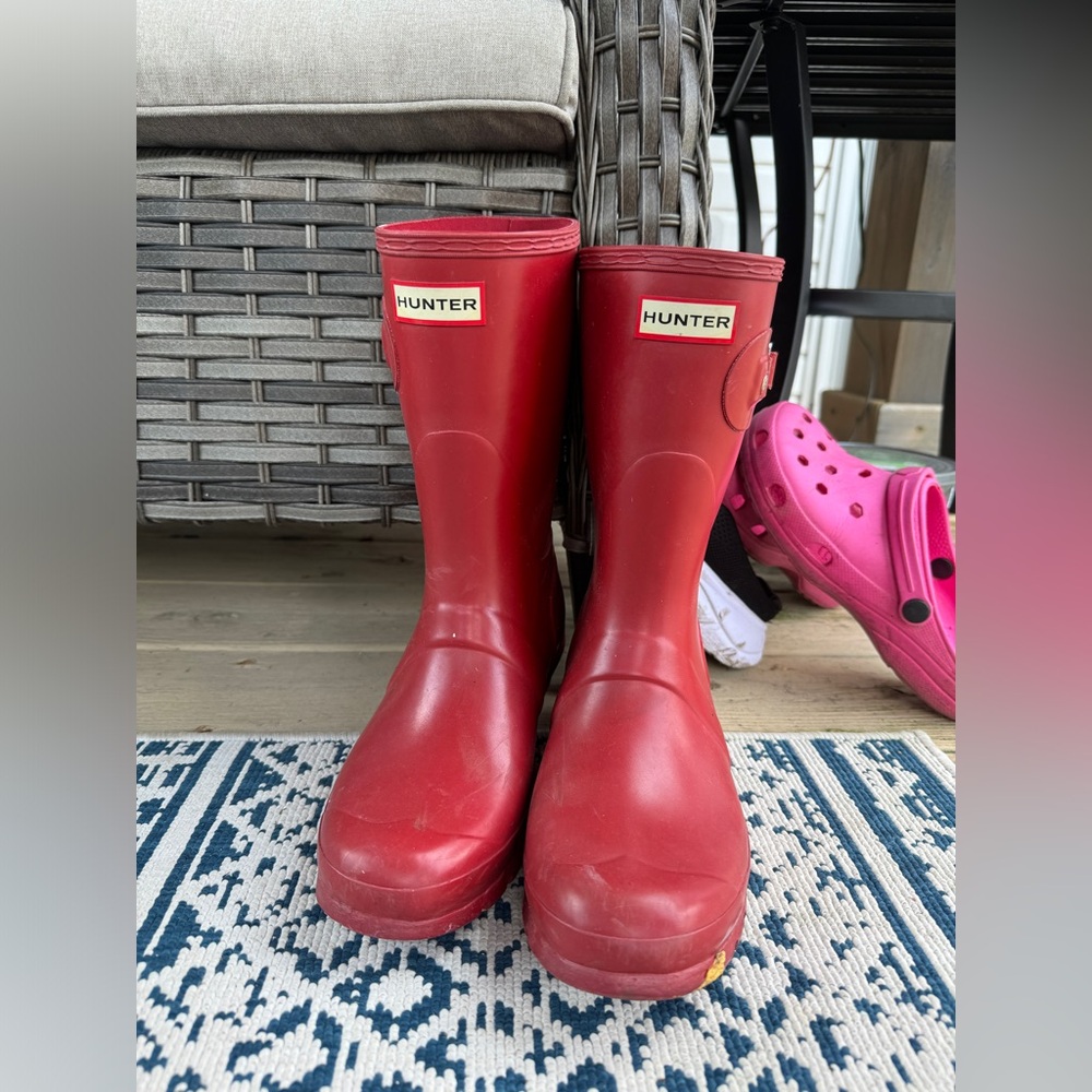 Hunter red rain boots